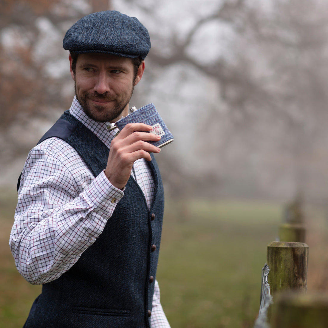 Best Man Gift - Harris Tweed Hip Flask created by the ridleys