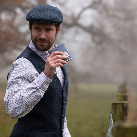 Best Man Gift - Harris Tweed Hip Flask created by the ridleys