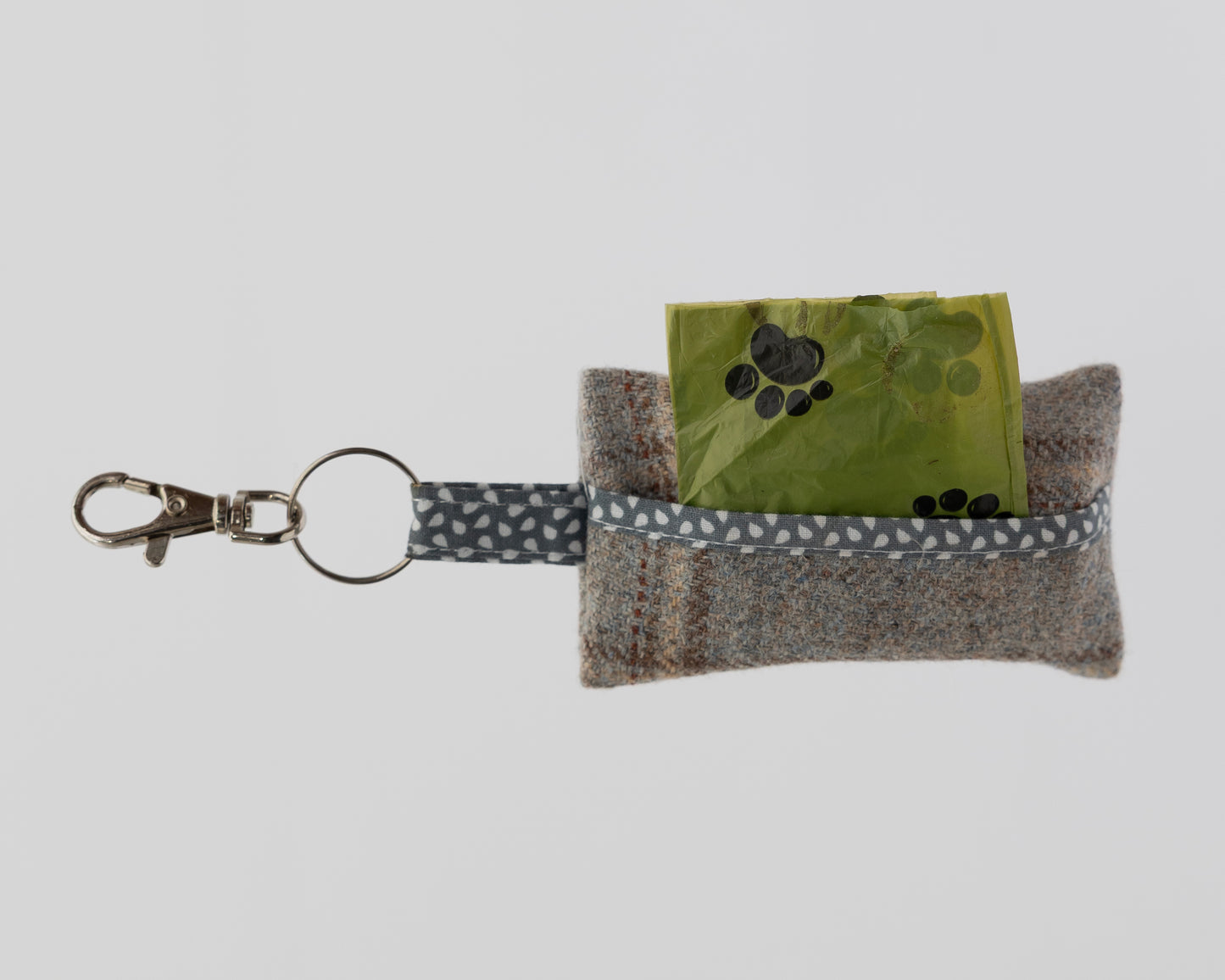 Grey Collar, Lead, Bow Tie and Poo Bag Holder Set