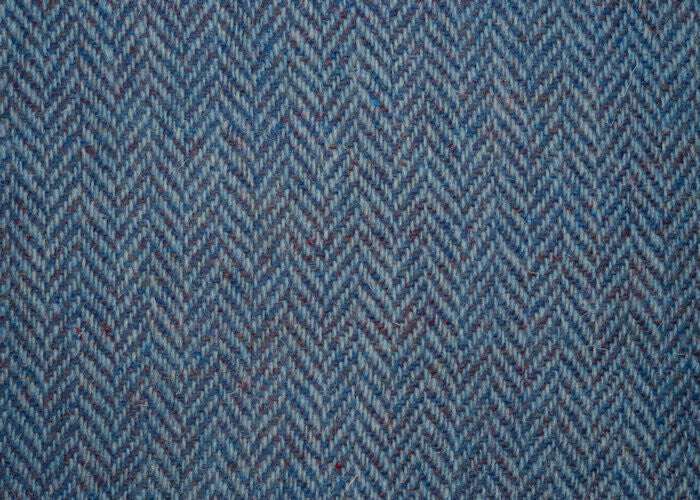 Blue Herringbone Harris Tweed Swatch
