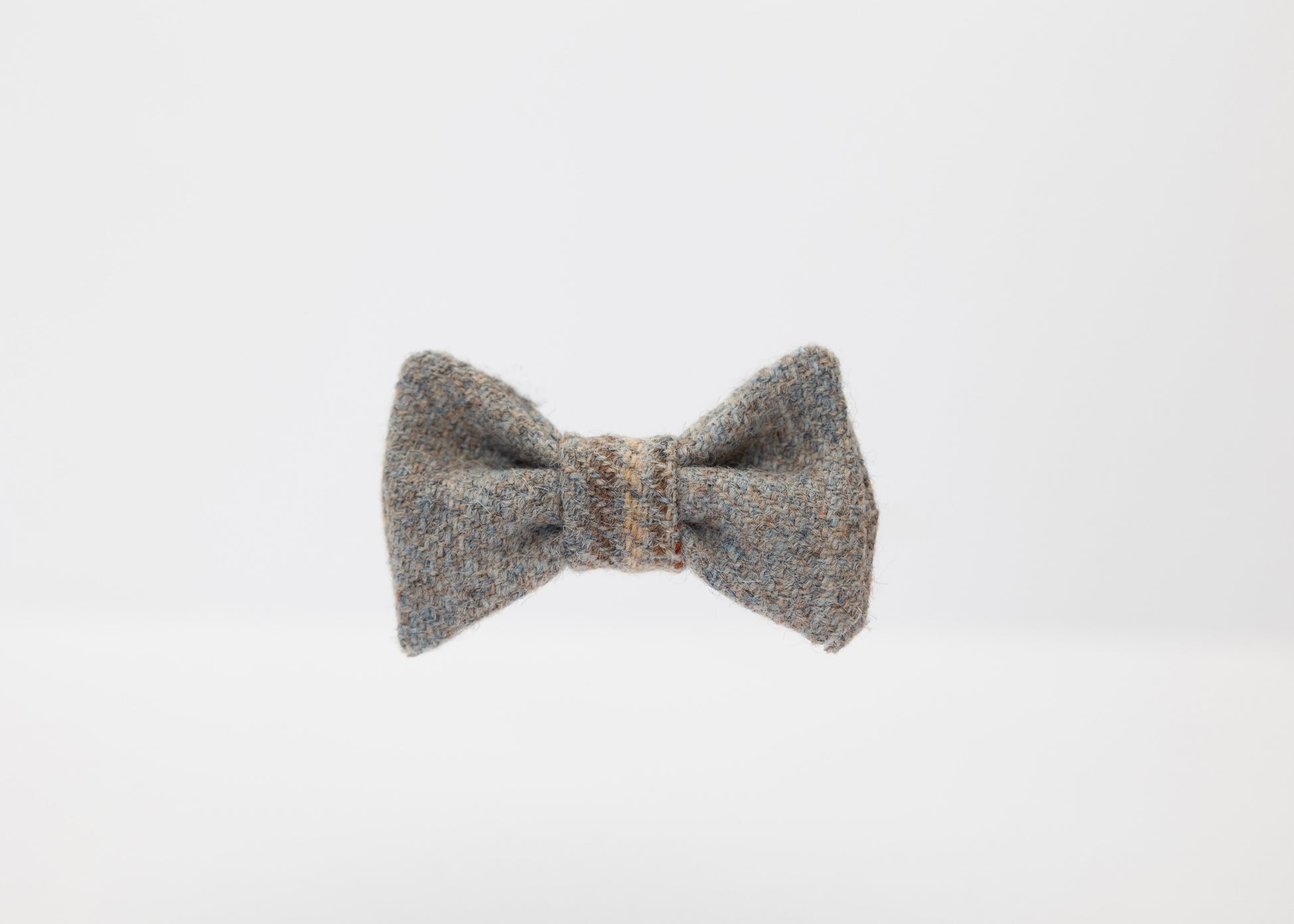 Grey Tweed puppy dog bow tie