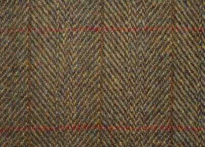 Harris Tweed Swatch in Brown Herringbone pattern