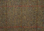 Harris Tweed Swatch in Brown Herringbone pattern