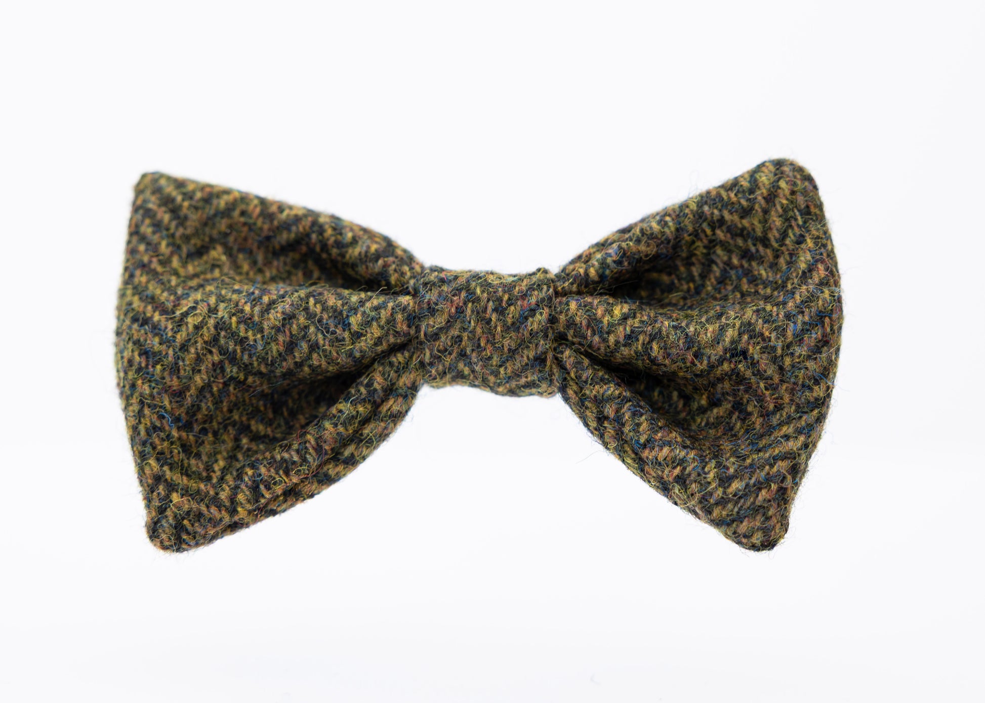 moss herringbone tweed dog bow tie