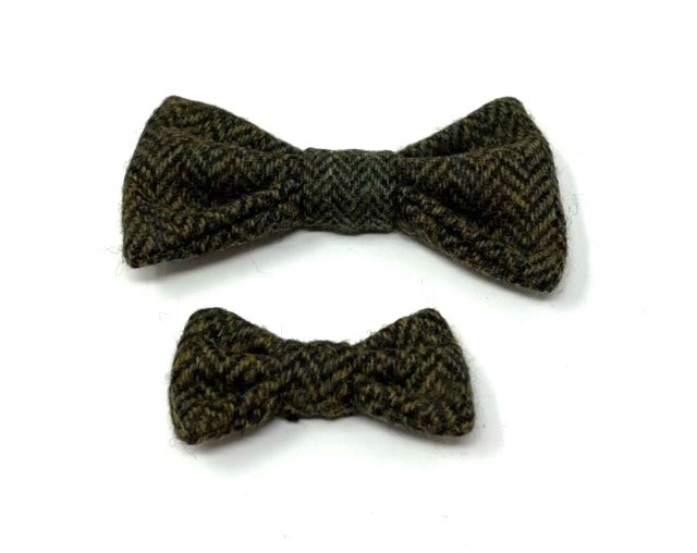 FULL SET - Moss / Collar, Lead, Bow Tie and Poo Bag Holder
