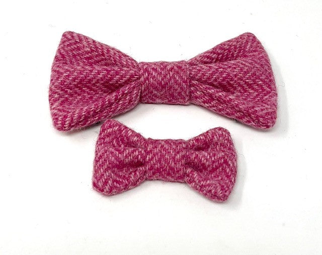 FULL SET - Pink / Collar, Lead, Bow Tie and Poo Bag Holder
