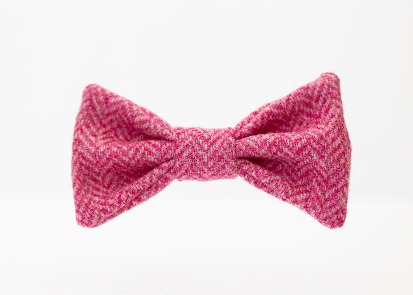 Pink Herringbone Adult Dog Bow Tie