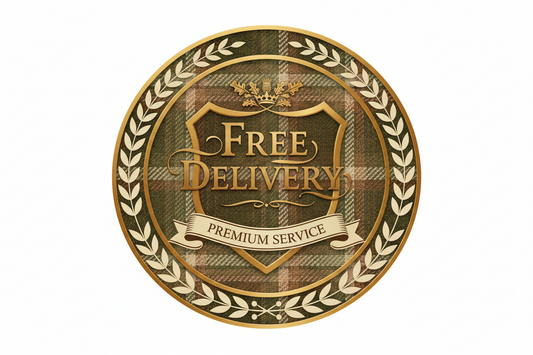a shield that says free delivery premium service