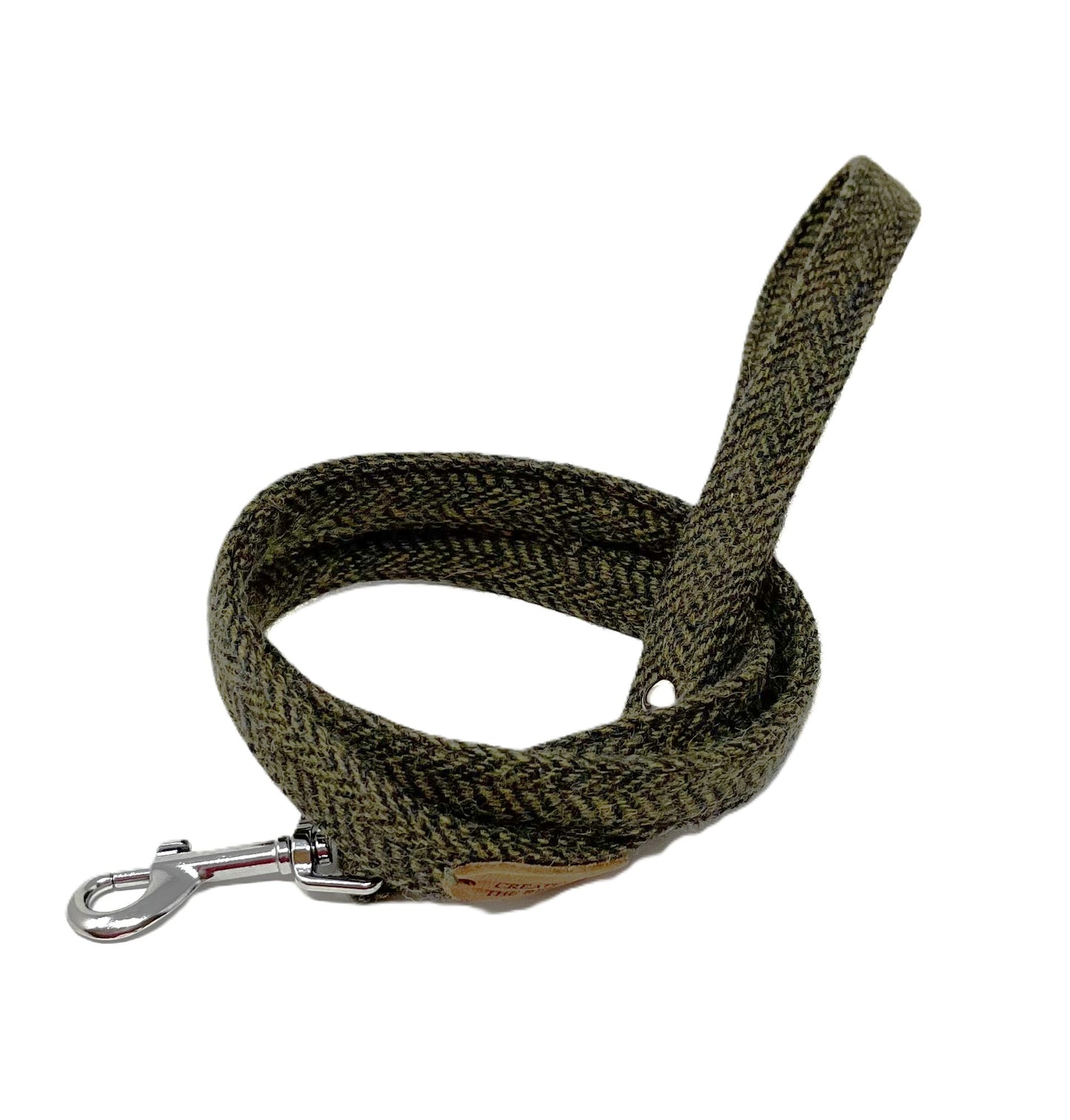 moss herringbone dog lead