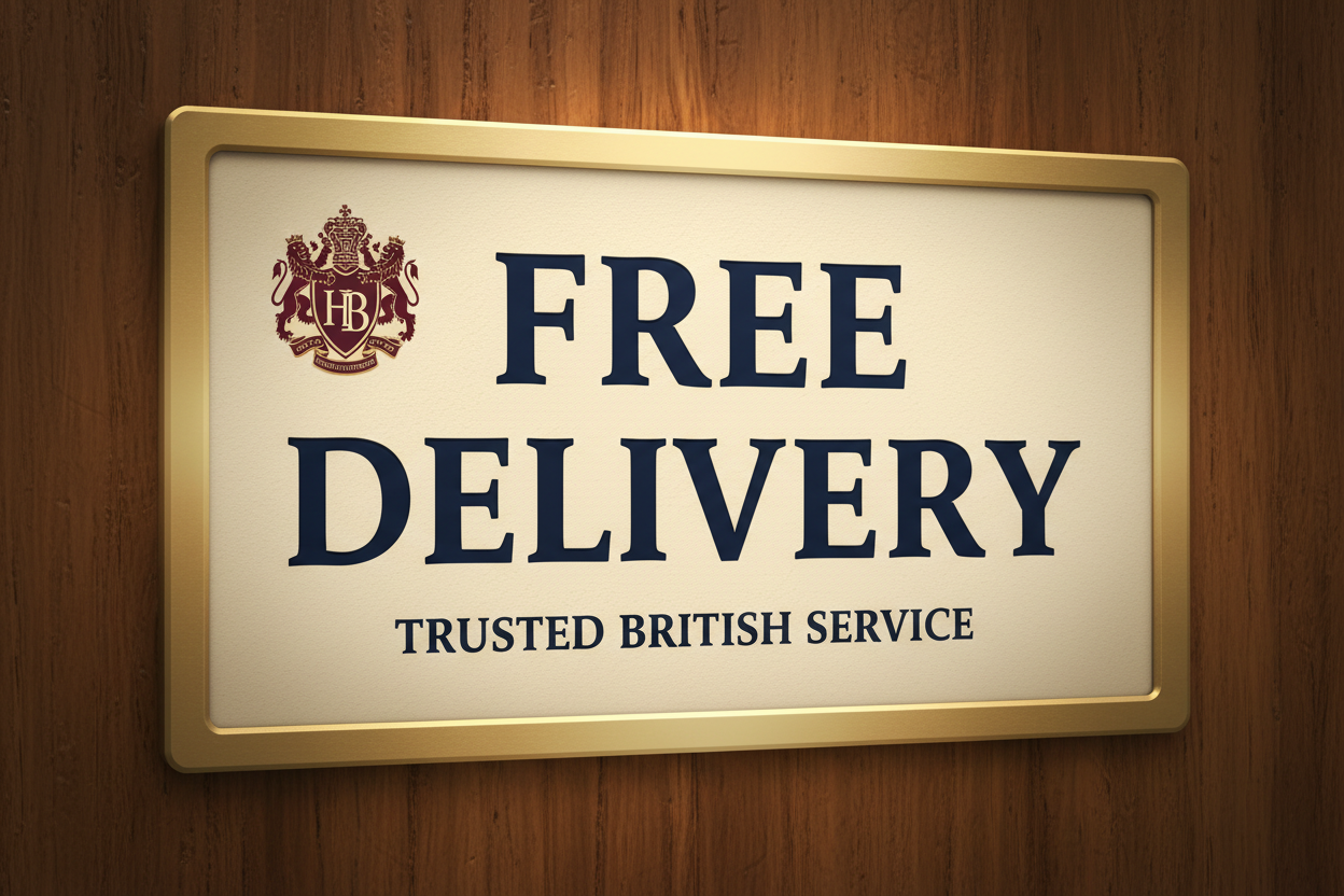 a sign saying Free Delivery
